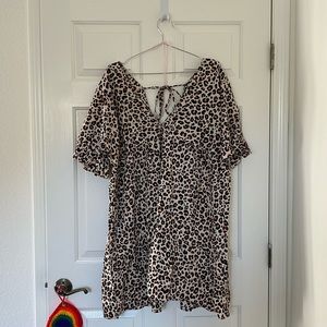 ASOS Influence v-neck leopard print beach dress
